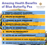 Decorish PREMIUM 100% Pure Blue Dried Butterfly Pea Flower Tea Organic Thai Herbal Non-Caffeine 100g (3.5 oz)