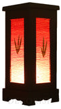 Oriental 12-inch Large Green Bamboo Wood Art Electric Lantern Lights Table Lamp