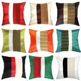 Silk Home Decorative Throw Accent Pillow Cover for Couch Sofa Bed - Double Layers Stripes Design