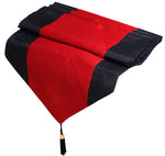 Silk Decorative Table Runner / Bed Runner - Black / Red