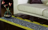 Silk Rectangular Decorative Table Runner / Bed Runner - Asian Spiral